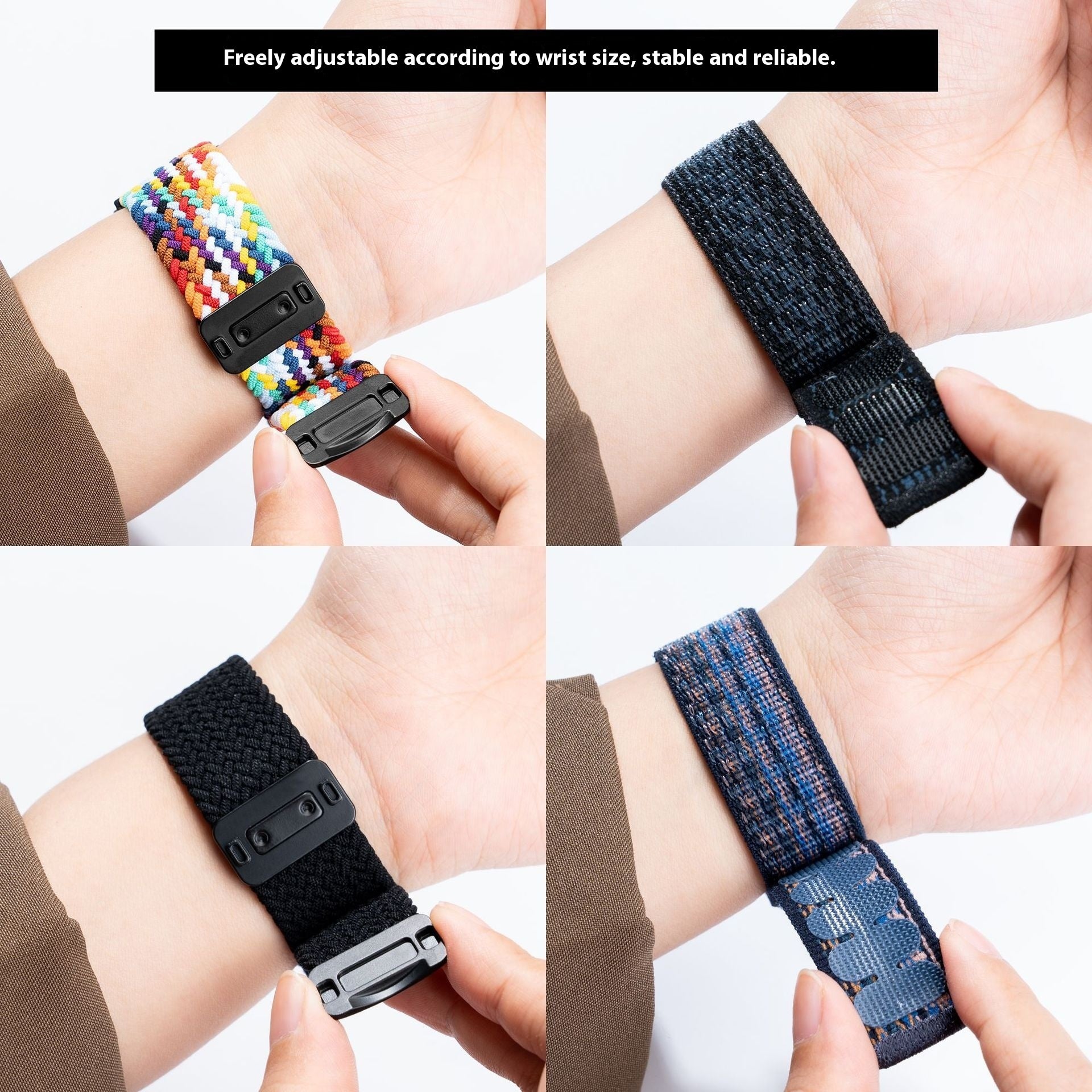 Bracelet Watch Strap Nylon Loop Knitted Belt