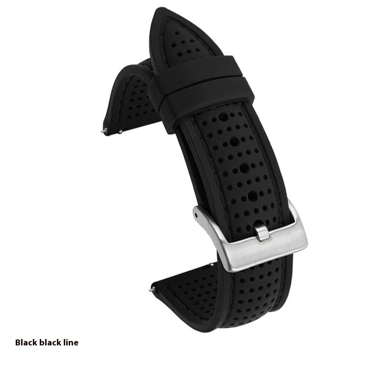 Suitable For Watch Band With Line Silicone Strap