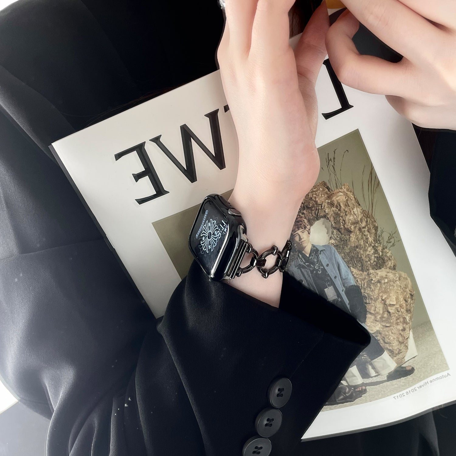 Watch Strap Metal Ring Buckle Stainless Steel Chain