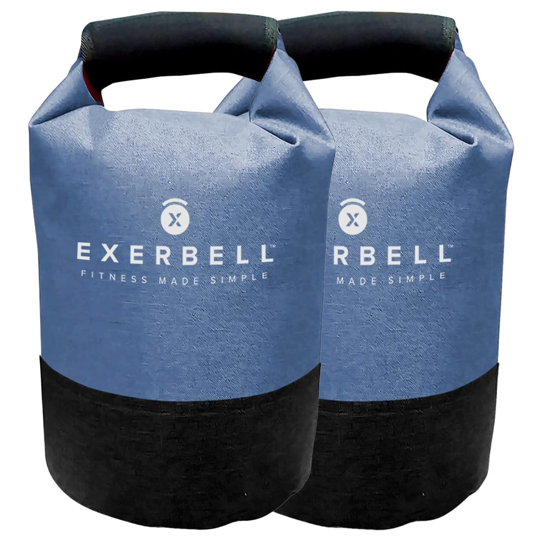 Exerbell Foldable &amp; adjustable kettlebell – 2pcs – 2-14 kg (Blue) – water- and sandbag kettlebell – Versatile Sandbag Training &amp; Weight Bag – Premium Strength Training Equipment