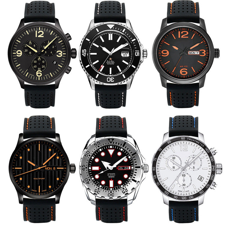 Suitable For Watch Band With Line Silicone Strap