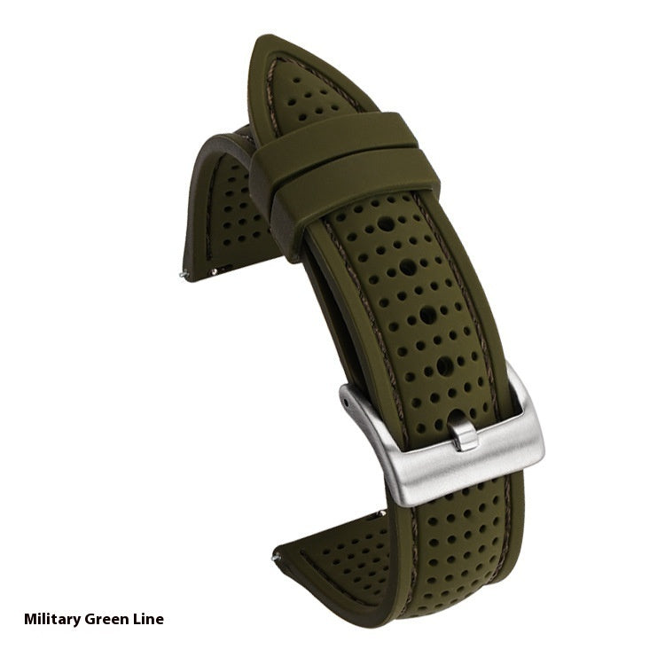 Suitable For Watch Band With Line Silicone Strap