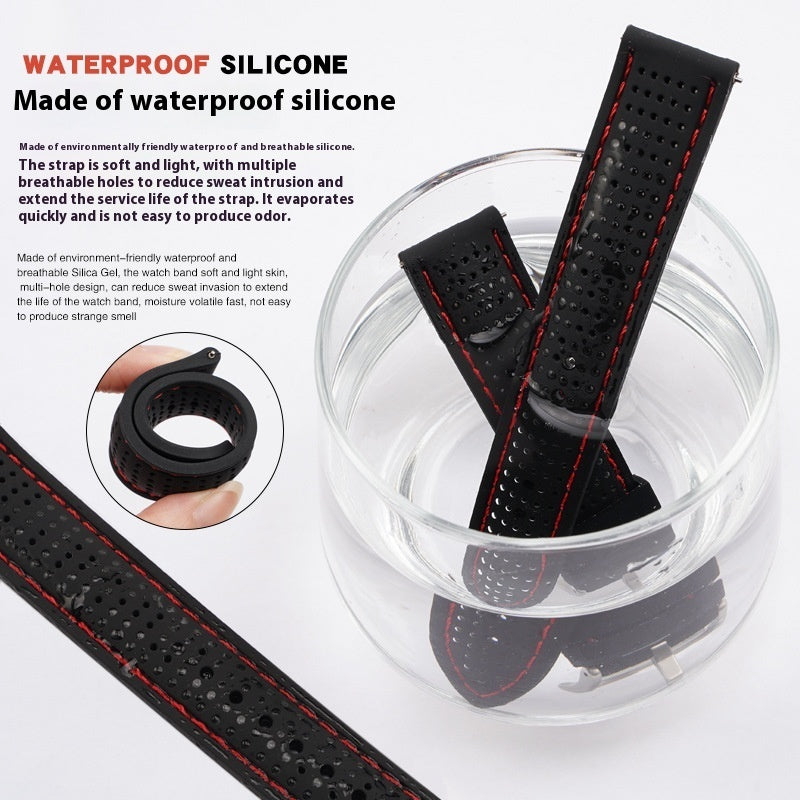 Suitable For Watch Band With Line Silicone Strap