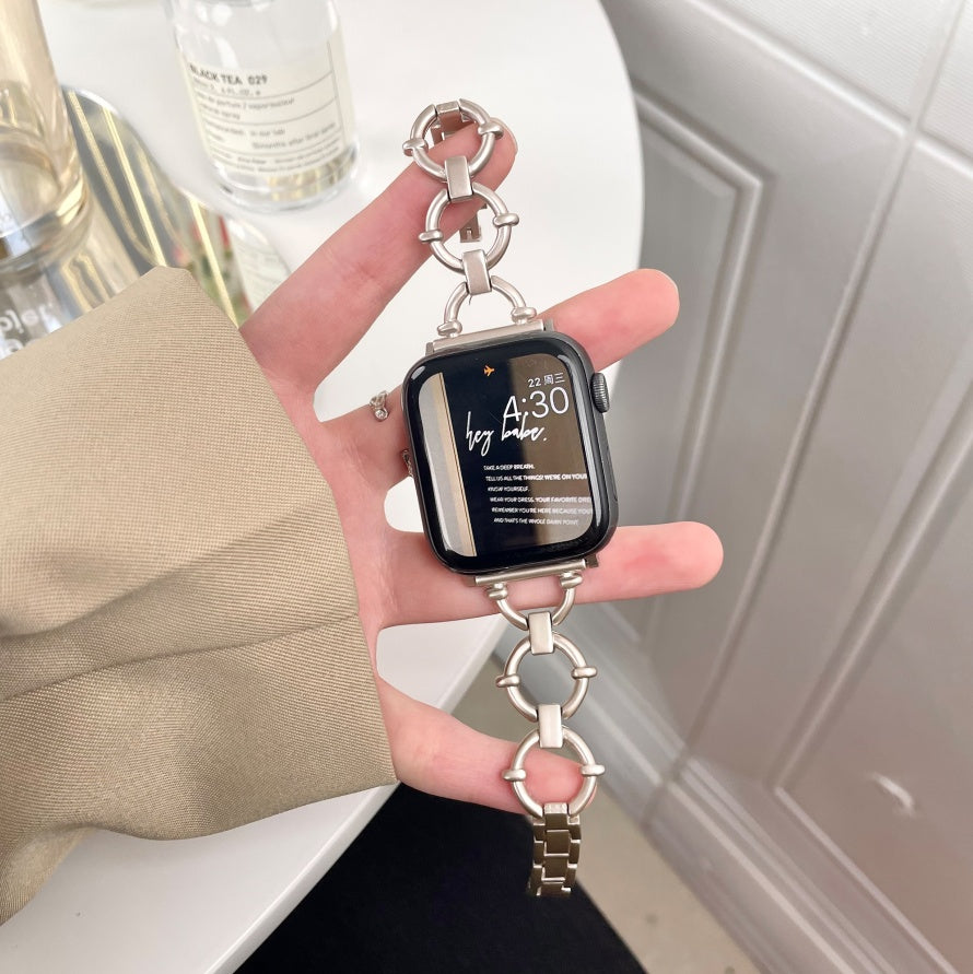 Watch Strap Metal Ring Buckle Stainless Steel Chain